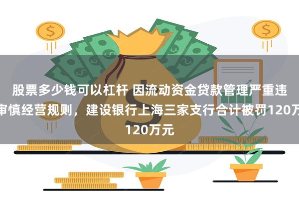 股票多少钱可以杠杆 因流动资金贷款管理严重违反审慎经营规则，建设银行上海三家支行合计被罚120万元