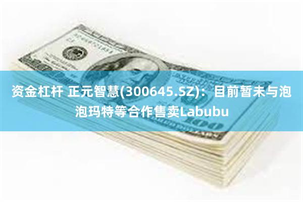 资金杠杆 正元智慧(300645.SZ)：目前暂未与泡泡玛特等合作售卖Labubu